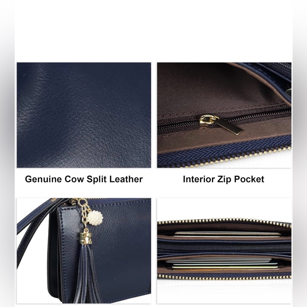 Elegant Navy Wristlet Clutch - Picture 8 of 12
